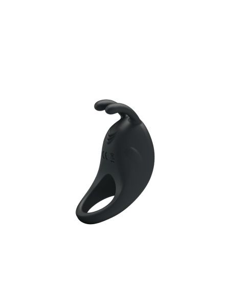 Ерекційне віброкільце Pretty Love Rabbit Vibrator з кліторальною стимуляцією, чорне