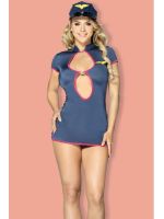 Костюм сексуальної стюардеси S/M Sunspice, синій, 3 предмети