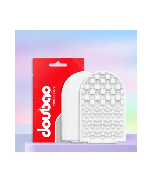 Міні-мастурбатор нереалістичний DOU BAO ICE CUBE Pocket Genius з рельєфом кубиків, білий, 52,5 × 81,5 × 11 мм