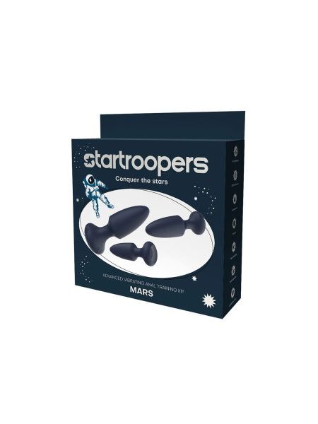 Набір анальних вібраторів, S, M, L, Dream Toys Startroopers Mars синій, 3 шт