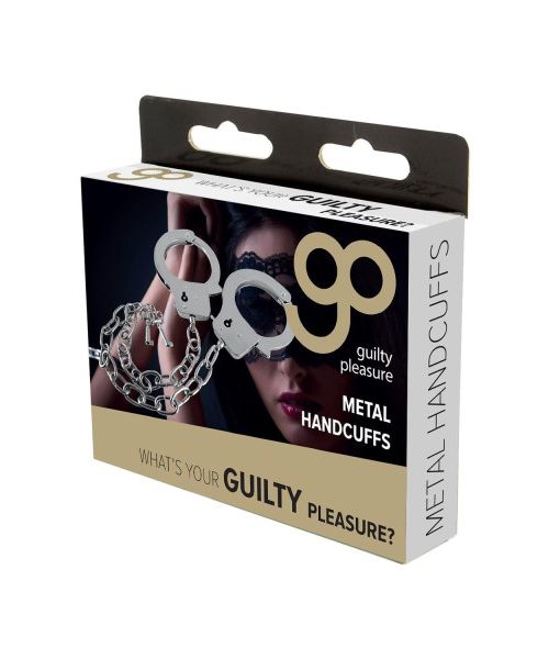 Металеві наручники GP Metal Handcuffs на довгому ланцюжку, сріблясті