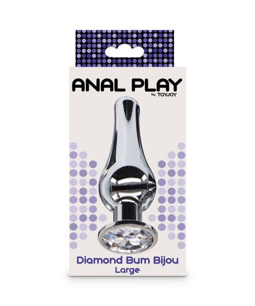 Анальная пробка металлическая TOY JOY Diamond, L, 13 × 9,5 см