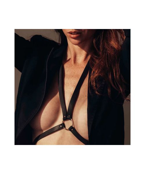 Портупея з кільцем на грудях MAZE Bijoux Indiscrets чорна, OS