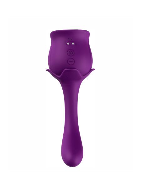 Подвійний вібратор з вакуумною стимуляцією Stymulator- ROSE S-E05 purple