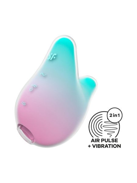 Вакуумний стимулятор із вібрацією Satisfyer Mermaid Vibes, м'ятно-рожевий