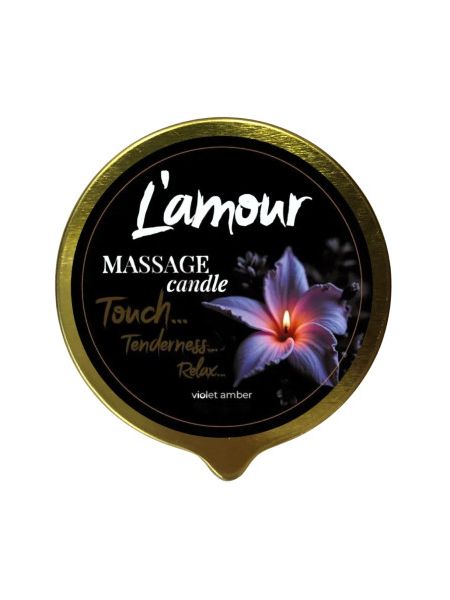 Масажна свічка L'amour Violet Amber, золота, 70 мл