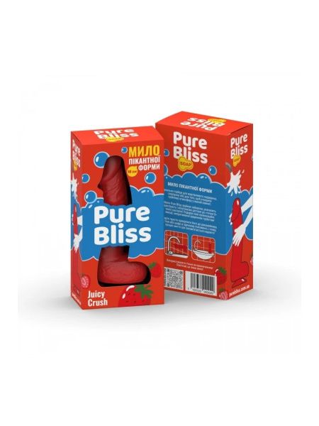 Мило у формі пеніса Pure Bliss Juicy Crush з ароматом ягід, червоне, 18 см