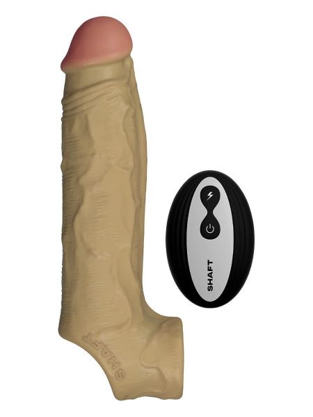 Реалістична вібронасадка Shaft Vibrating Sheath Size 2 Oak з пультом, 22.3 см