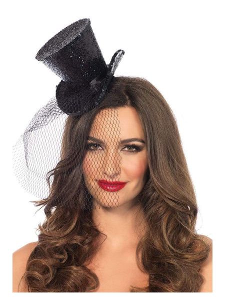 Міні-циліндр жіночий Mini Glitter Top Hat від Leg Avenue