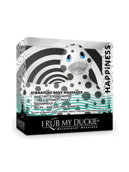 Качка-вібратор I Rub My Duckie, біла в чорну крапку