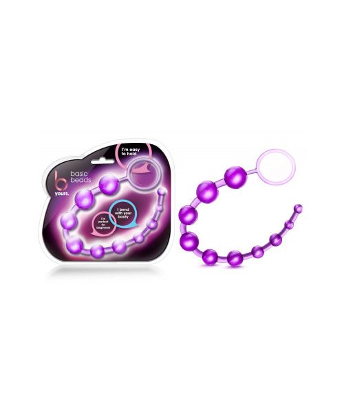 Анальний ланцюжок Blush B Yours Basic Beads фіолетовий, 32.3 х 2.3 см