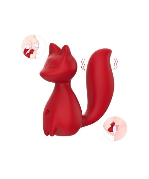 Міні-вібратор кліторальний Every Night Toys Doris у формі лисиці червоний, 10 режимів вібрації