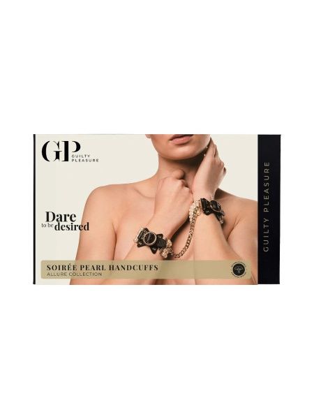 Наручники Guilty Pleasure Allure з перлами, чорно-золоті
