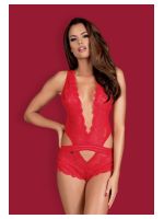 Мереживне боді Obsessive 853-TED-3 Teddy червоне, L-XL