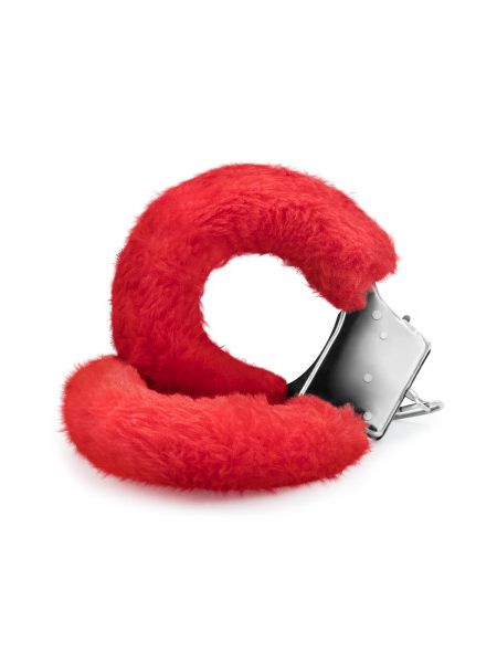 Наручники Love Cuffs Crushious металеві, з червоним хутром