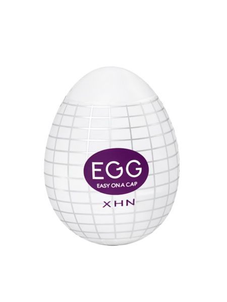 Мастурбатор-яйце з рельєфом XHN SPIDER WEB Egg Easy Ona-Cap, білий, 52 × 68 мм