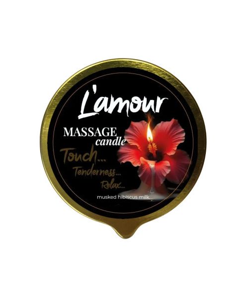 Масажна свічка L'amour Musked Hibiscus & Milk, золота, 70 мл