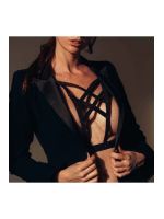 Портупея з перехресним плетивом на грудях MAZE Bijoux Indiscrets чорна, OS