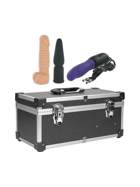 Портативна секс-машина Diva Tool Box у валізі, з пультом та трьома насадками Vac-U-Lock, чорна