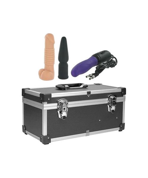 Портативна секс-машина Diva Tool Box у валізі, з пультом та трьома насадками Vac-U-Lock, чорна