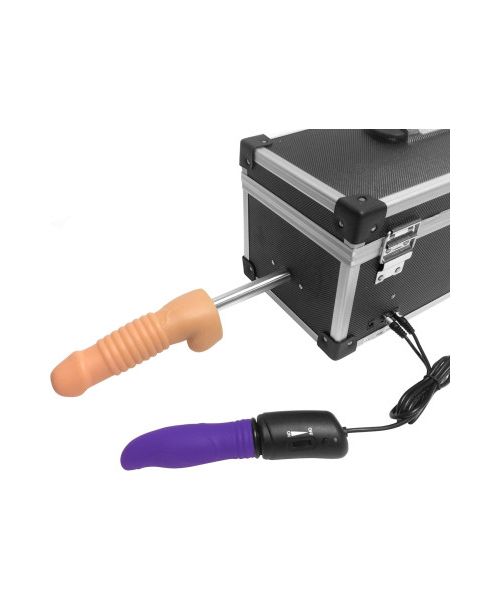 Портативна секс-машина Diva Tool Box у валізі, з пультом та трьома насадками Vac-U-Lock, чорна