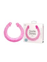 Фалоімітатор двосторонній Baile Double Dones, реалістичний, рожевий, 44 × 3,5 см
