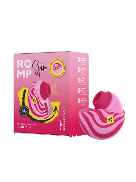 Вакуумний стимулятор клітора ROMP Spin в тревел-форматі, рожевий