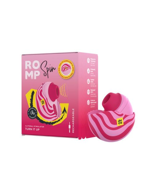 Вакуумний стимулятор клітора ROMP Spin в тревел-форматі, рожевий