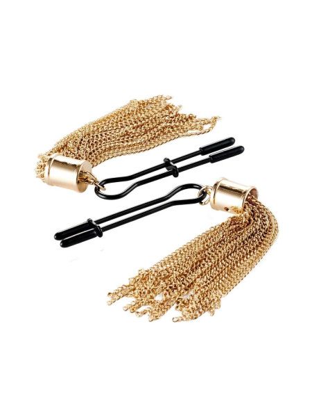 Затискачі для сосків Guilty Pleasure Tassel Tease Clamps, чорно-золоті