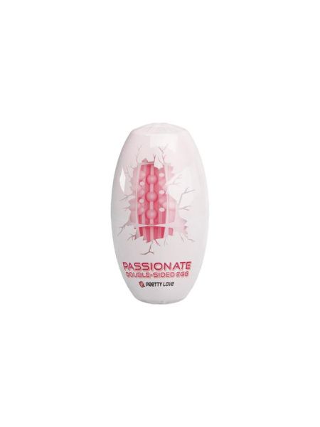 Мастурбатор яйце Pretty Love двосторонній, рельєфний, рожевий, 8,6 × 4,6 см