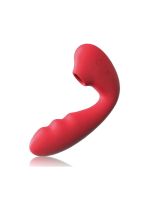 Вібратор для точки G BeYourLover Tara з вакуумною стимуляцією та підігрівом, червоний, 13 × 3,5 см