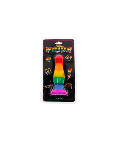 Анальна пробка TOY JOY Fun Stuffer, L, різнокольорова, 12,5 × 3,3 см