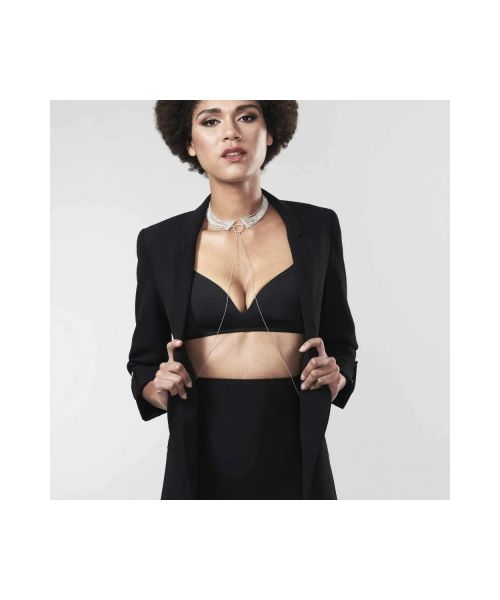 Ланцюжок нашийник Bijoux Indiscrets MAGNIFIQUE Collar - Silver, прикраса для тіла