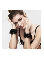 Наручники Bijoux Indiscrets Frou Frou з атласу та органзи, чорні, у подарунковій упаковці