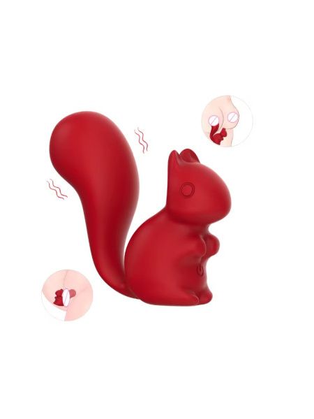 Міні-вібратор кліторальний Every Night Toys Debbie у формі білочки червоний, 10 режимів вібрації