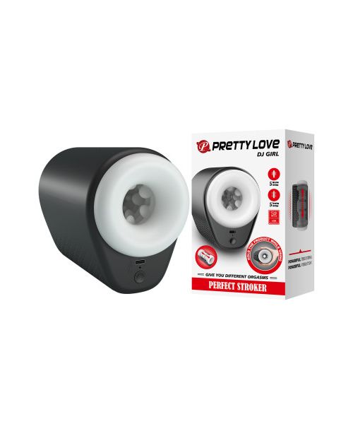 Автоматичний мастурбатор наскрізний Pretty Love DJ GIRL з вібрацією, 15,6×11,1 см