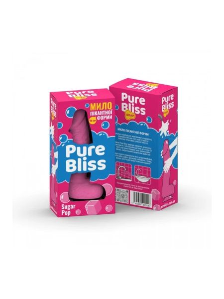Мило у формі пеніса Pure Bliss Sugar Pop з ароматом жуйки, рожеве, 18 см