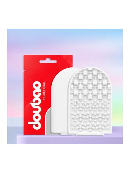 Міні-мастурбатор нереалістичний DOU BAO ICE CUBE Pocket Genius з рельєфом кубиків, білий, 52,5 × 81,5 × 11 мм