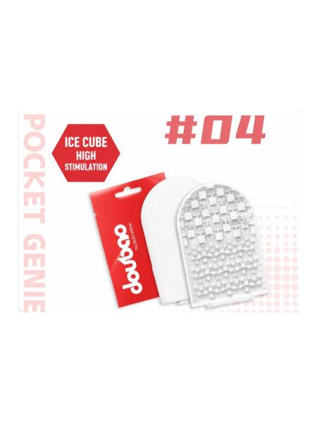 Міні-мастурбатор нереалістичний DOU BAO ICE CUBE Pocket Genius з рельєфом кубиків, білий, 52,5 × 81,5 × 11 мм