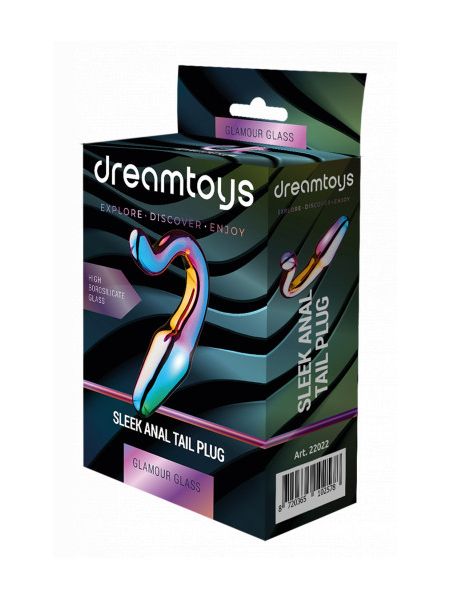 Анальний плаг із боросиліктного скла GLAMOUR GLASS SLEEK ANAL TAIL PLUG