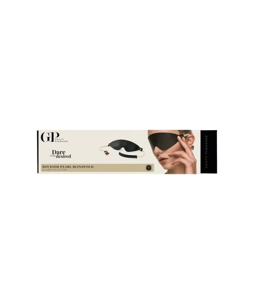 Маска BDSM Boudoir Pearl Blindfold Guilty Pleasure, чорно-золота