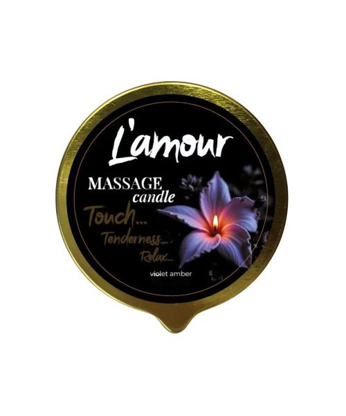 Масажна свічка L'amour Violet Amber, золота, 70 мл