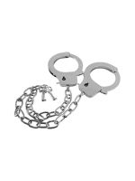 Металеві наручники GP Metal Handcuffs на довгому ланцюжку, сріблясті