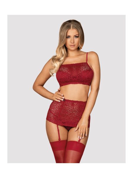 Комплект Obsessive Lividia 3 pcs set red S/M