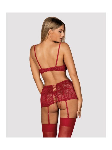 Комплект Obsessive Lividia 3 pcs set red S/M