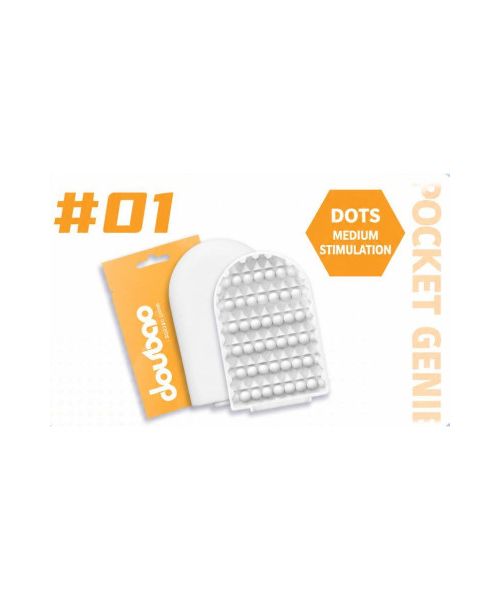 Міні-мастурбатор нереалістичний DOU BAO DOTS Pocket Genius з рельєфом крапок, білий, 52,5 × 81,5 × 11 мм
