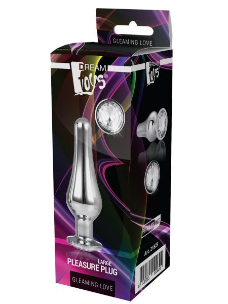 DT21825 анальна пробка конічної форми Dream Toys GLEAMING LOVE SILVER PLEASURE PLUG L