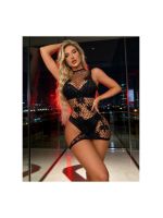 Сукня в крупну сітку Star Night з квітковим візерунком, чорна, OS (S-L)