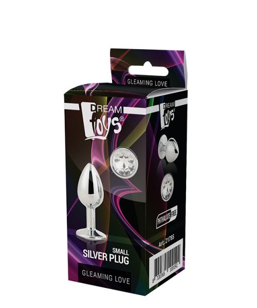 Dt21785 анальна пробка з каменем GLEAMING LOVE SILVER PLUG SMALL