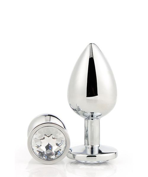 Dt21785 анальна пробка з каменем GLEAMING LOVE SILVER PLUG SMALL